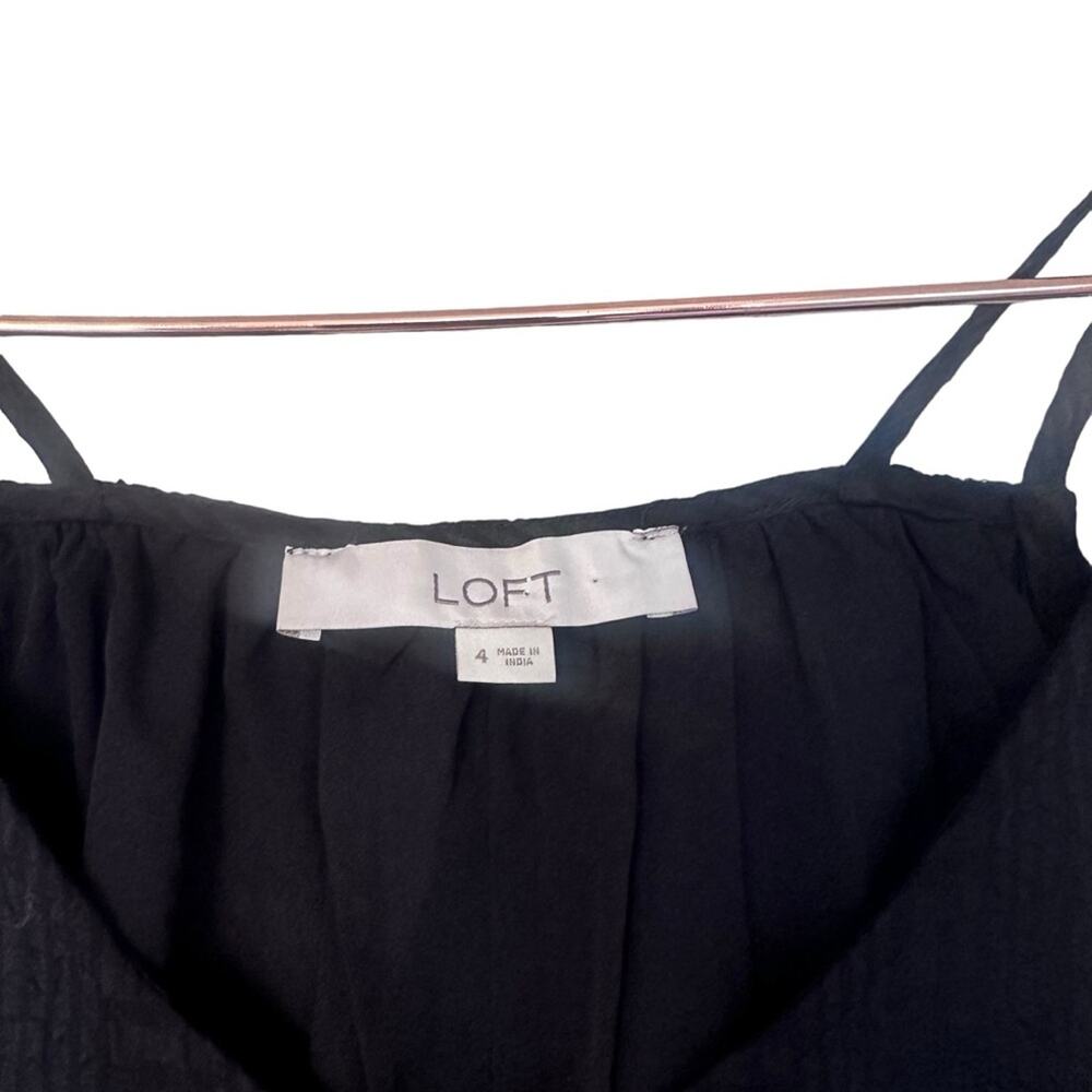 Loft black strappy midi button dress size medium - Picture 6 of 9